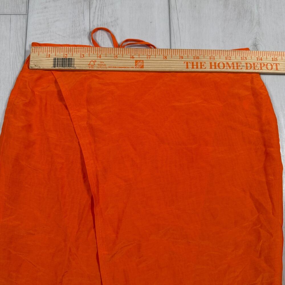Ziah Orange Wrap Skirt Midi Beach Travel Women's XS - Picture 11 of 11